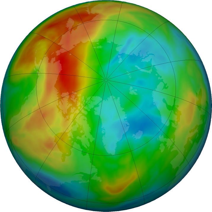 Arctic ozone map for 27 December 2019